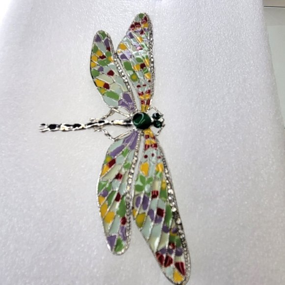 Statement Colorful Dragonfly Brooch Pin - Picture 11 of 16